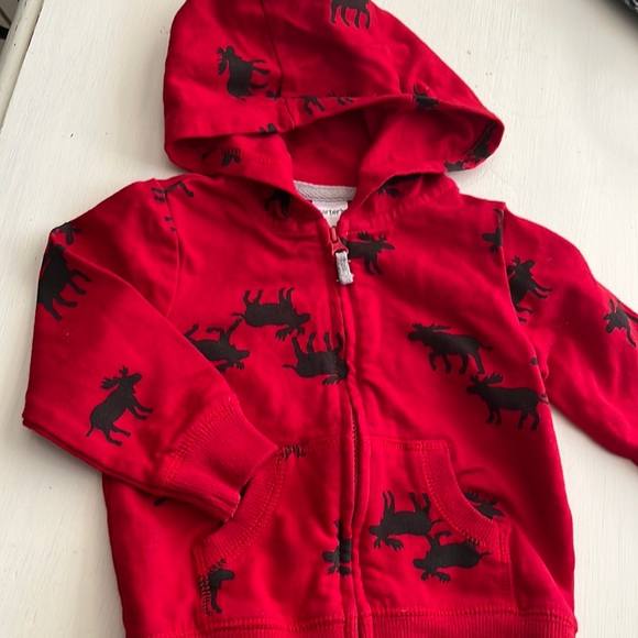 Carters hooded red with moose jacket 12m - Picture 1 of 6